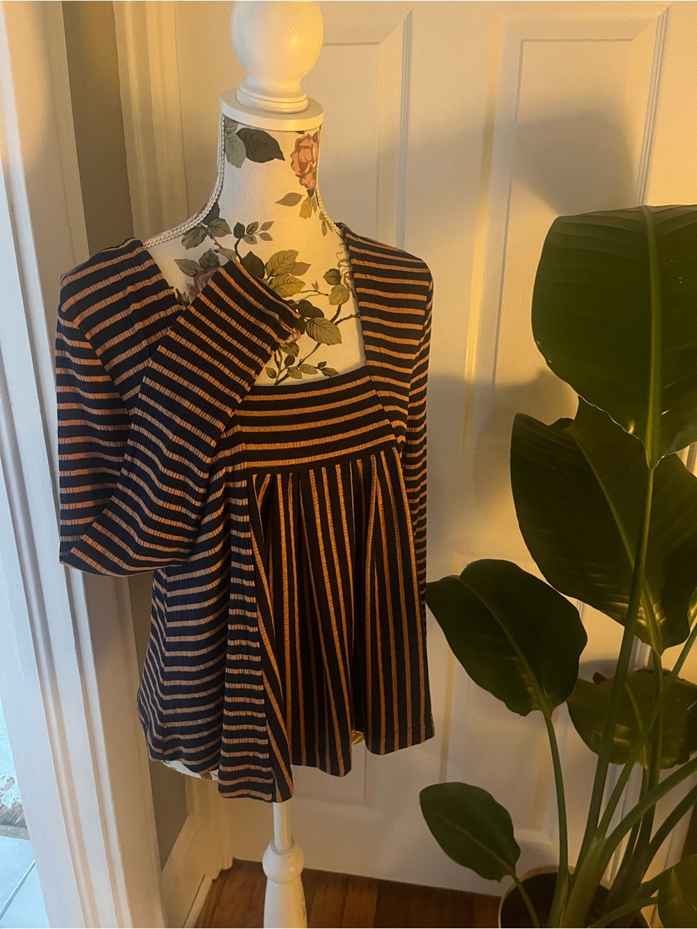 Liverpool Striped Square-Neck Womens Top